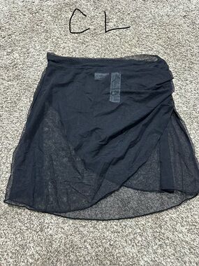 Capezio Black Sheer ballet Wrap Skirt